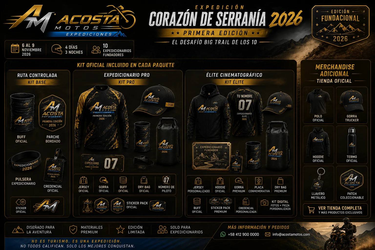 Catálogo oficial merchandise Primera Edición 2026